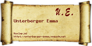 Unterberger Emma névjegykártya